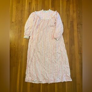 Vintage 80s/90s Lanz Pink and White Striped Nightgown